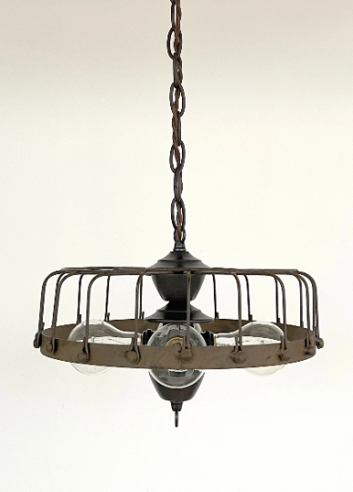 Rustic Industrial Cage Chandelier Light - Sweatfully