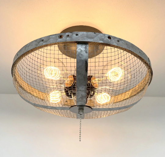 Industrial Farmhouse Screen Flush Mount Ceiling Light - Sweatfully