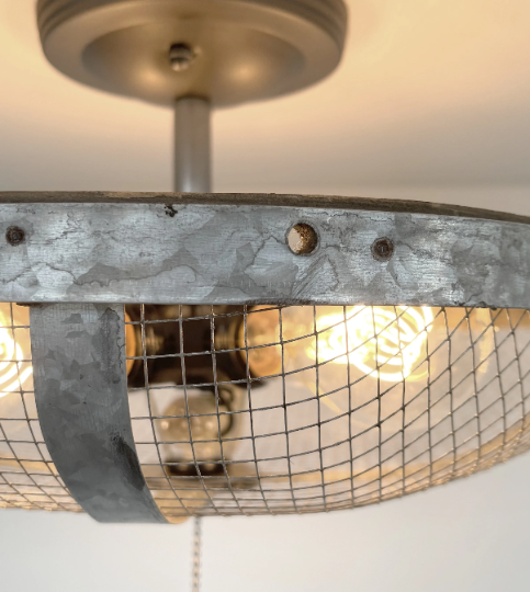 Industrial Farmhouse Screen Flush Mount Ceiling Light - Sweatfully