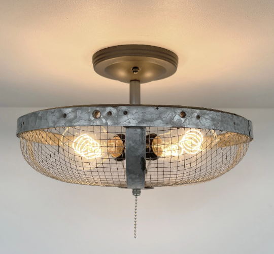 Industrial Farmhouse Screen Flush Mount Ceiling Light - Sweatfully