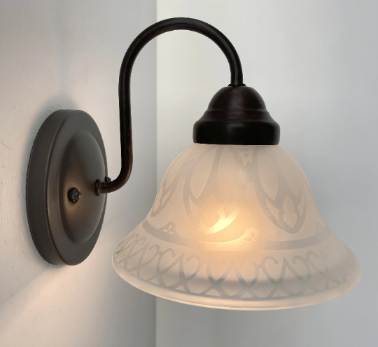 Etched Frost Milk Glass Wall Sconce Light Art Deco - Sweatfully