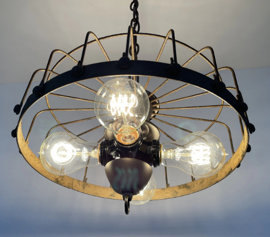 Rustic Industrial Cage Chandelier Light - Sweatfully