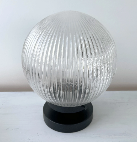 Large Holophane Antique Glass Globe Table Lamp - Sweatfully