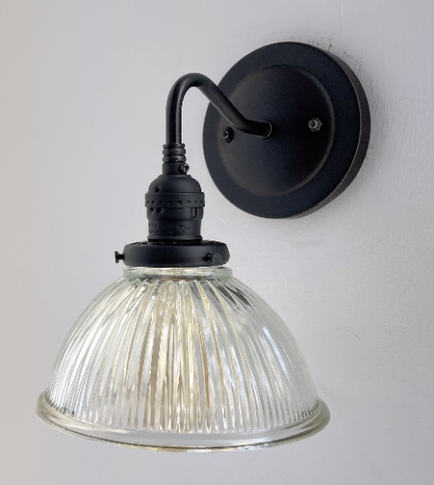 Glass Wall Sconce Light Fixture Factory Holophane Shade - Sweatfully