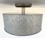 Galvanized Barn Drum Modern Farmhouse Ceiling Light - Sweatfully