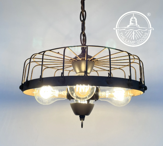 Rustic Industrial Cage Chandelier Light - Sweatfully