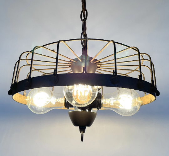 Rustic Industrial Cage Chandelier Light - Sweatfully
