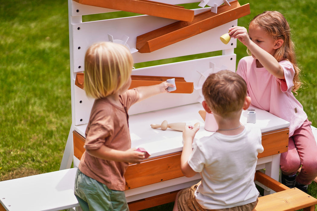 Avenlur Large Wooden Water Table – Multi-Level Sensory Play Station - Sweatfully