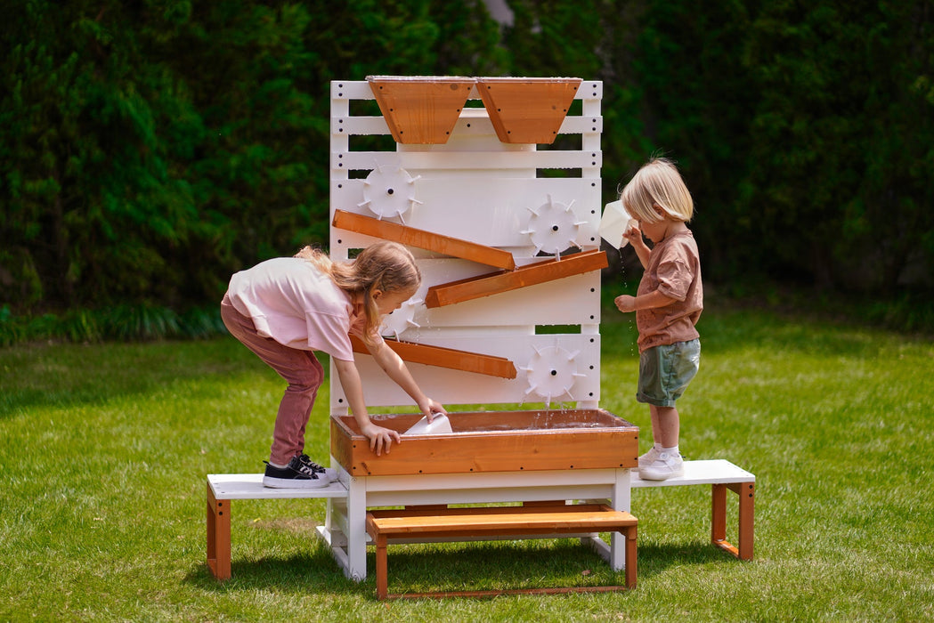Avenlur Large Wooden Water Table – Multi-Level Sensory Play Station - Sweatfully