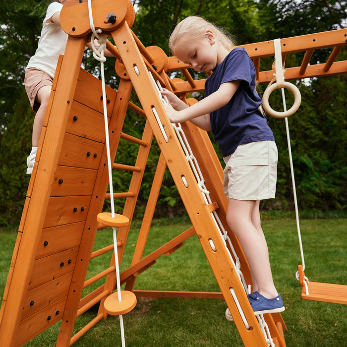 Chestnut - 8-in-1 Jungle Gym for Toddlers - Sweatfully