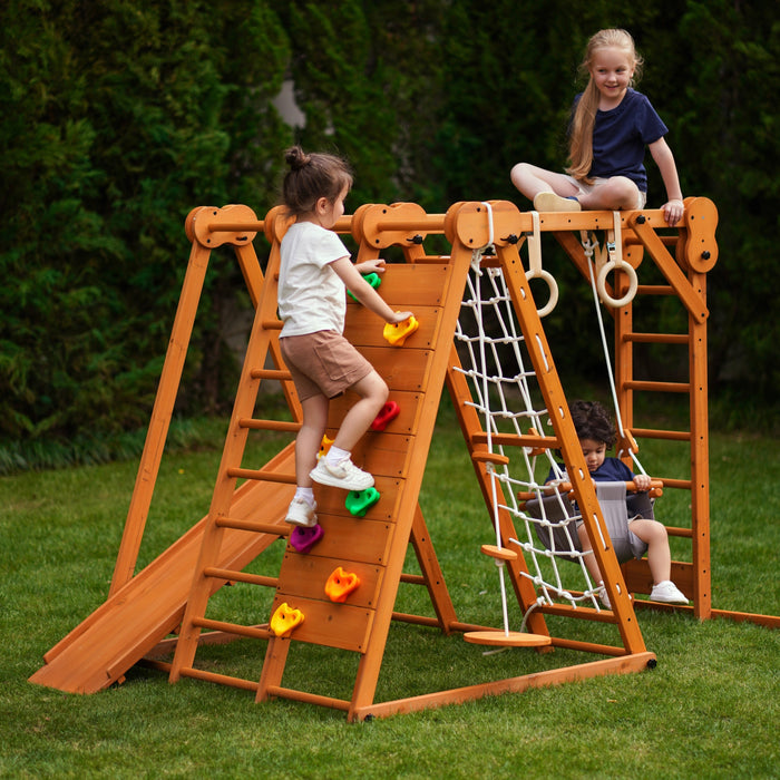 Chestnut - 8-in-1 Jungle Gym for Toddlers - Sweatfully