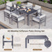 Outdoor 7-Piece Patio Table and Chairs Set for 6 with 72.8" Rectangle Table, Removable Cushions for Backyard, Garden, Poolside - Sweatfully