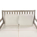 Outdoor Daybed, Patio Daybed with Four Pillows, Wooden Outdoor Bed with Curved Armrests for Poolside, Backyard, Garden - Sweatfully