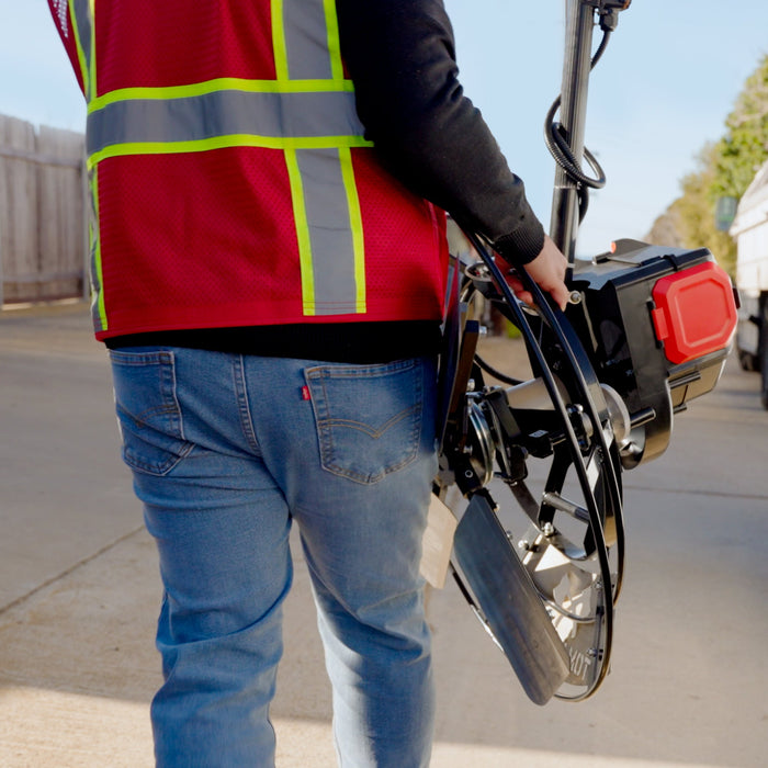30" Battery-Powered Portable Power Trowel with 18ft Bull Float Handle - Sweatfully