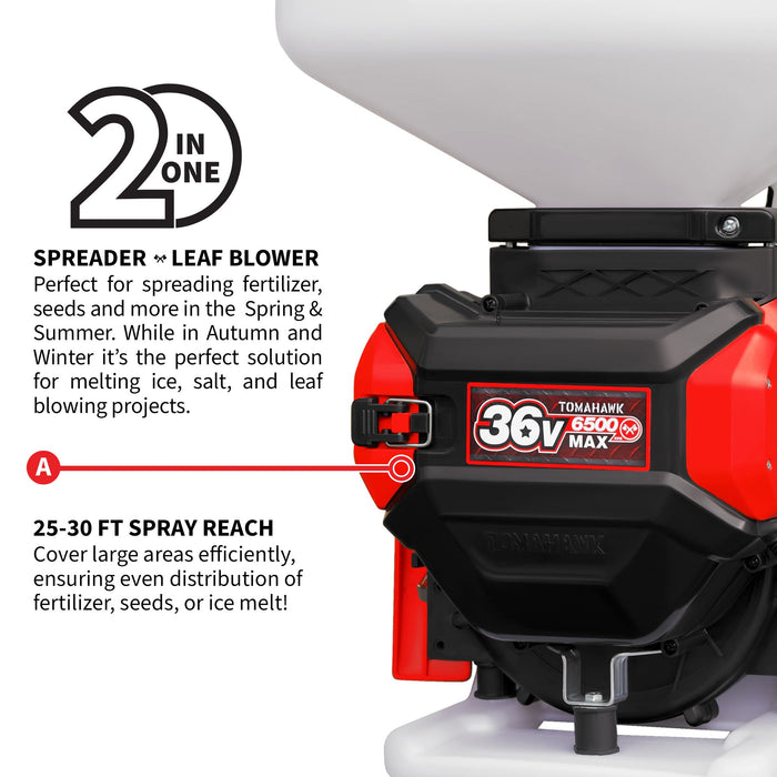 5 Gal Battery-Powered Fertilizer Spreader Broadcast Lawn Seed Ice Melt Salt - Sweatfully