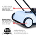 22" Battery Powered Push Sweeper With Double Brush System 18V Lithium-Ion - Sweatfully