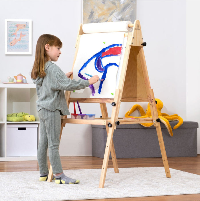 Foldable Kids Easel – 3 Adjustable Heights, Art Station for Drawing & Painting - Sweatfully