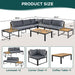 Patio Furniture Set with Loveseats, 4 Pieces Outdoor Sofa Set with Waterproof Cushions, Durable Iron-Wood Design for Garden, Backyard, Poolside - Sweatfully