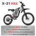 EKX X21 MAX 3000W 60V/30AH Electric Mountain Off-Road Dirt Bike (SAK48016) - Sweatfully