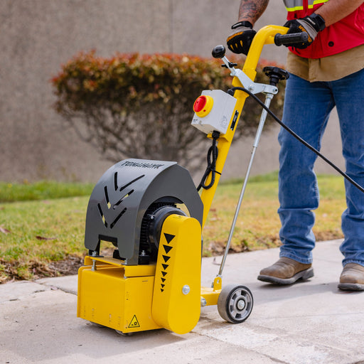 Electric 8” Concrete Scarifier Planer Grinder for Sidewalk Trip Hazard Repair, Traffic Line Removal - Sweatfully