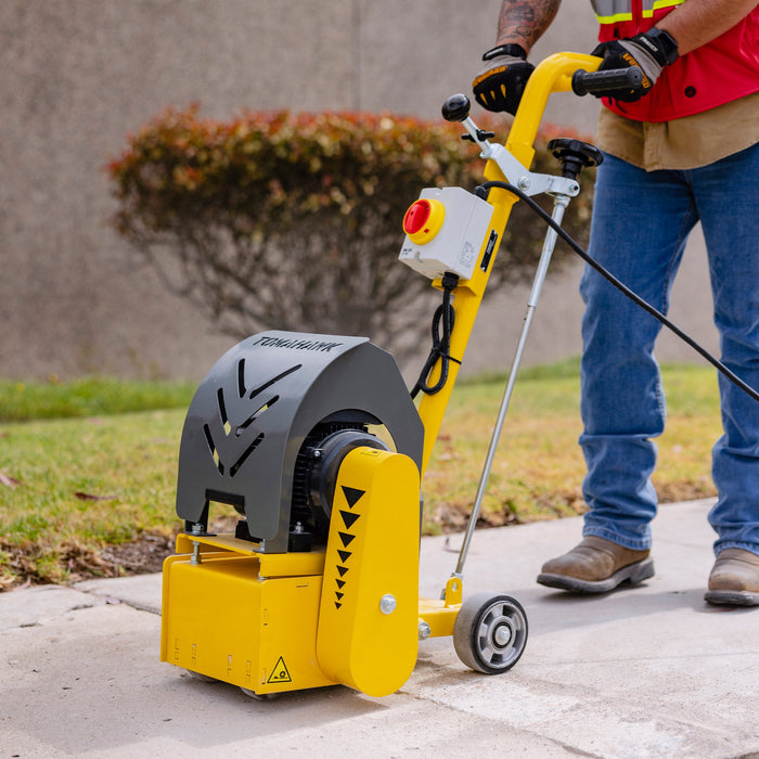 Electric 8” Concrete Scarifier Planer Grinder for Sidewalk Trip Hazard Repair, Traffic Line Removal - Sweatfully