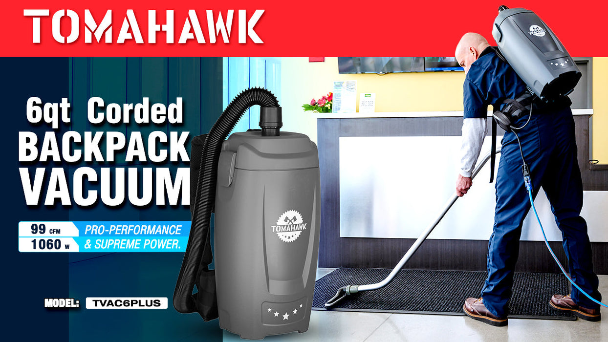 Electric Backpack Vacuum 6 qt Lightweight Commercial High-Performance Cleaning Solution - Sweatfully