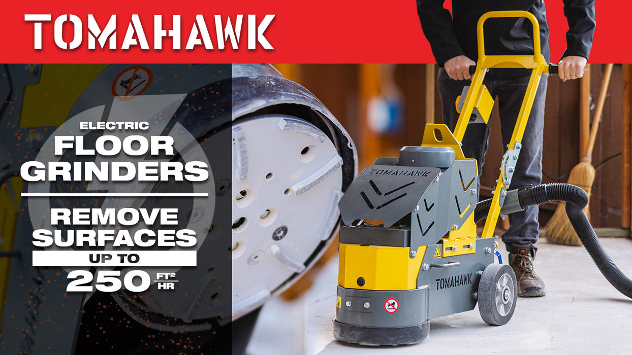 10" Electric Concrete Floor Grinder 1.5HP Motor for Smoothing, Floor Prep, Coatings - Sweatfully