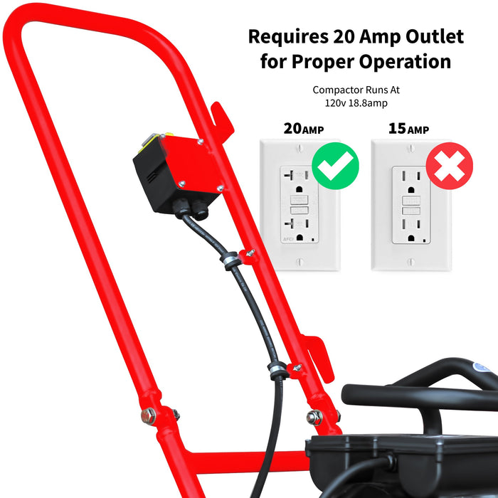 2 HP Electric Vibratory Plate Compactor Tamper for Gravel Soil Compaction - Sweatfully