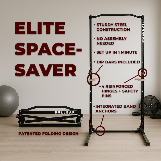 BULLBAR 2.0 - Portable Pull-up Bar and Dip Station - Sweatfully
