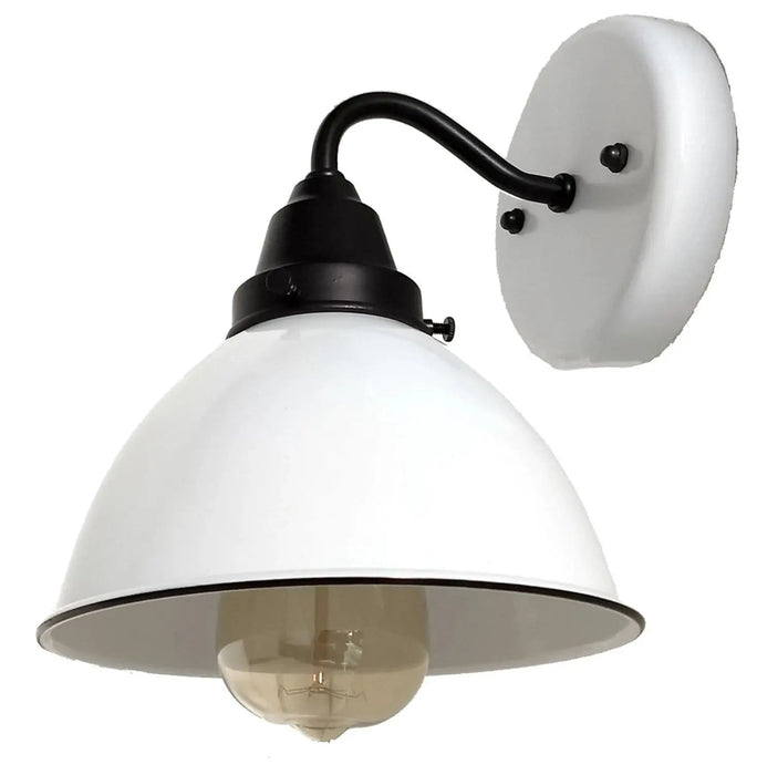 White Enamel Wall SCONCE Farmhouse Lighting - Sweatfully