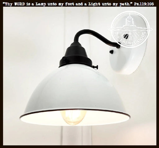White Enamel Wall SCONCE Farmhouse Lighting - Sweatfully