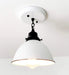 White Enamel Farmhouse Ceiling Light with Chain - Sweatfully