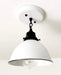 White Enamel Farmhouse Ceiling Light with Chain - Sweatfully