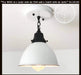 White Enamel Farmhouse Ceiling Light with Chain - Sweatfully