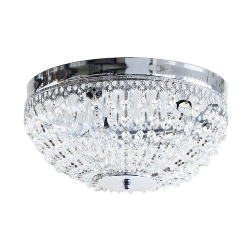 14" Erhard 3-Light Chrome Flush Mount Light - Sweatfully
