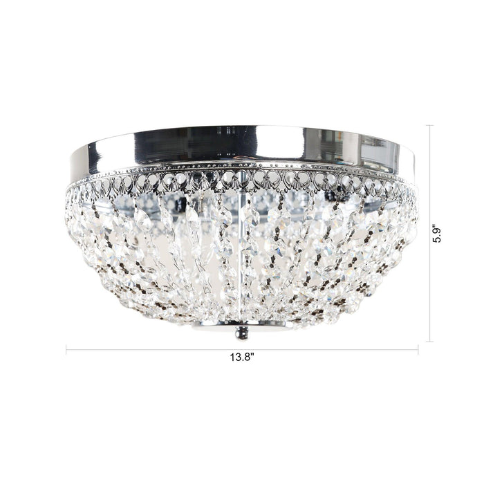 14" Erhard 3-Light Chrome Flush Mount Light - Sweatfully