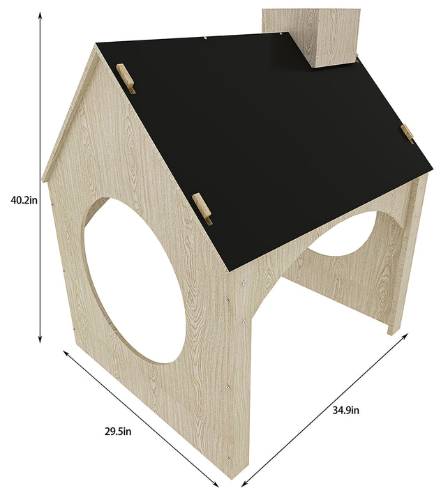 Evergreen- Children's Playhouse with Chalkboard Roof - Sweatfully