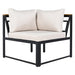 Patio Furniture Set with Loveseats, 4 Pieces Outdoor Sofa Set with Waterproof Cushions, Durable Iron-Wood Design for Garden, Backyard, Poolside - Sweatfully