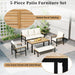 5 Pieces Outdoor Patio Conversation Set with 3-Seat Sofa, Cushions for Backyard, Poolside, Garden - Sweatfully