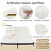 Outdoor Daybed, Patio Rattan Daybed with 5-Position Adjustable Backrest and Removable Cushions & Pillows for Garden, Backyard, Poolside - Sweatfully
