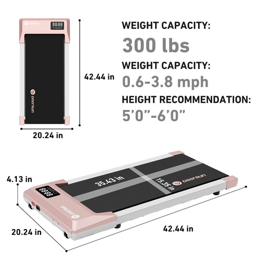 DeerRun Q1 Urban Mini Under-Desk Treadmill with Remote Control - Sweatfully