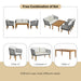 4 Pieces Outdoor Furniture Set with Loveseat, Patio Rope Conversation Set with Cushions for Backyard, Poolside, Garden - Sweatfully
