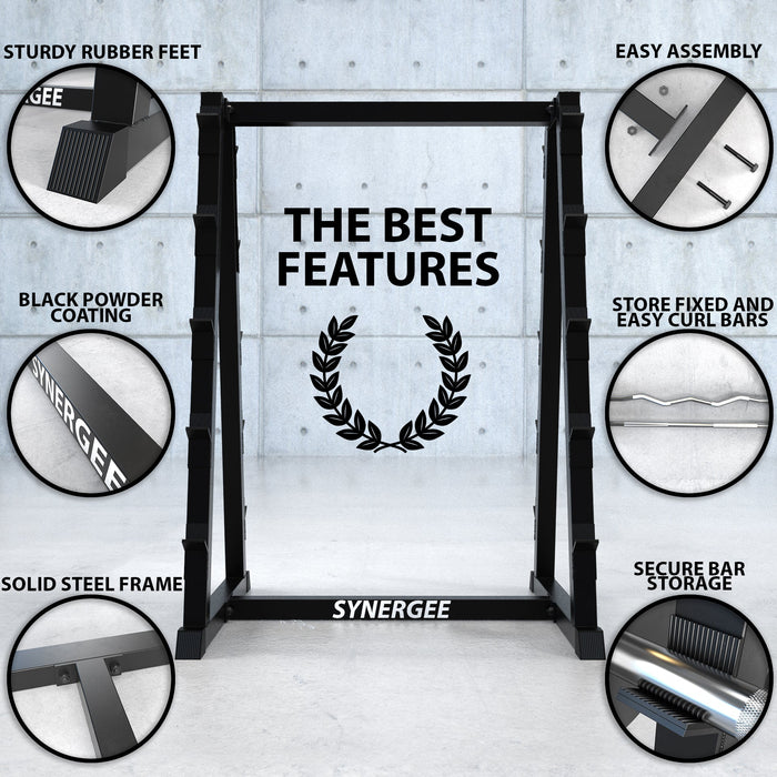 Synergee Fixed Barbell Storage Rack - Sweatfully