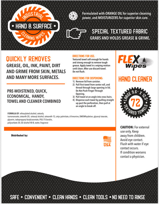 FlexWipes Industrial Hand and Surface Cleaning Wipes 6ct 15072 - Sweatfully