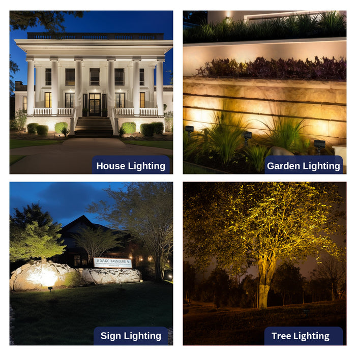 Gardenreet 12V Solid Brass Landscape Flood Light & Wall Wash Light, Low Voltage Wired Outdoor LED Flood Fixture for Wall,Tree and Buliding - Bronze/Black(2303) - Sweatfully