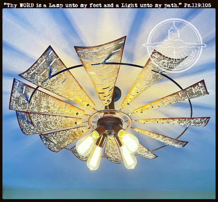 Windmill Light Fixture Farmhouse Ceiling Flush Mount - Sweatfully