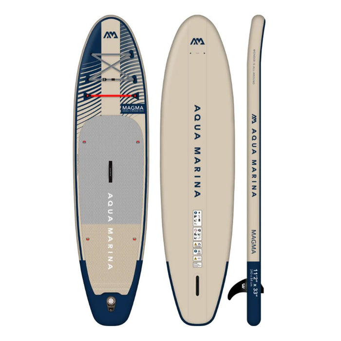 Aqua Marina Magma BT-23MAP All-Around Inflatable SUP With Carbon Hybrid Paddle, 11FT (SAK35791) - Sweatfully