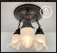 Frosted Antique Hobnail Glass Ceiling LIGHT 1950's - Sweatfully