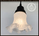 Delicate HOBNAIL RUFFLE 1950's Antique Frosted Glass Pendant - Sweatfully
