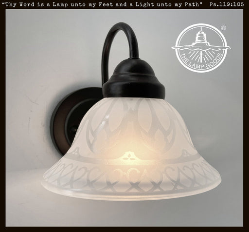 Etched Frost Milk Glass Wall Sconce Light Art Deco - Sweatfully